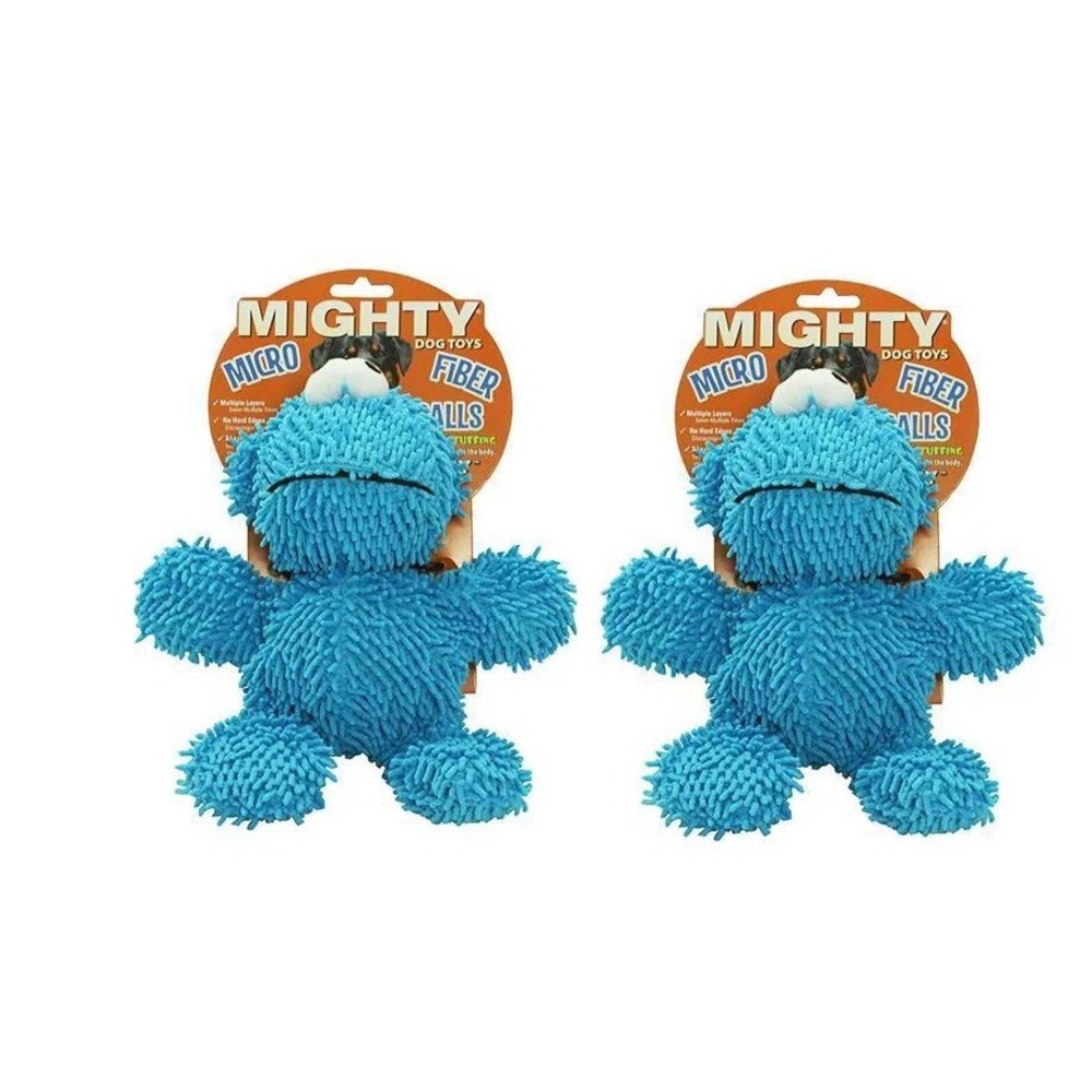 Lot of 2 Tuffy Mighty Micro‎ Fiber Ball Monster Dog Squeaker Toy Durable Floats